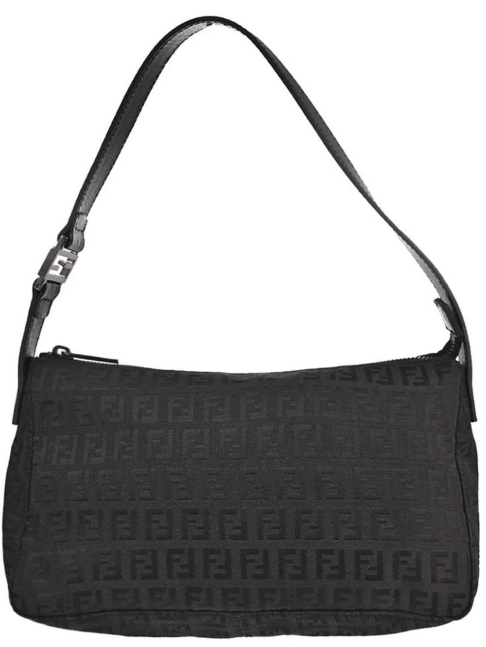Fendi Black Canvas Zucchino Handbag 2454 8BR444 JQ5 049 168497